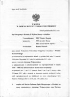 Wyrok Sądu Okręgowego w Krośnie w
sprawie Antoniego Wojnarowicza